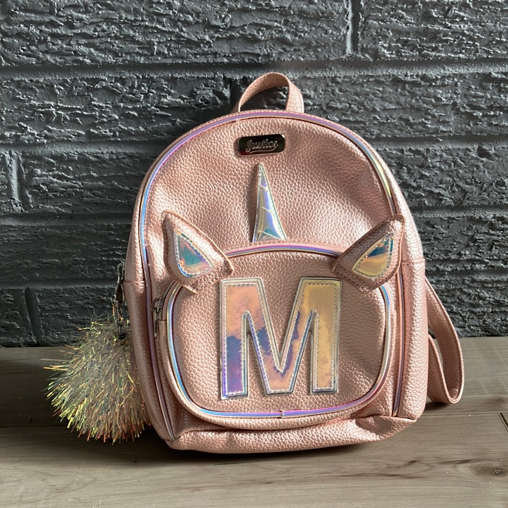 Justice monogrammed M Unicorn backpack purse